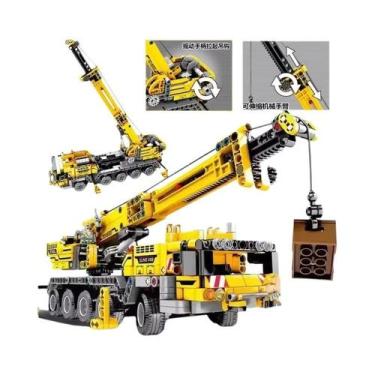 Imagem de Blocos De Montar Infantis: Guindaste Móvel Urbano, Brinquedo De Constr