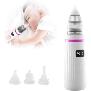 Imagem de Aspirador Nasal Elétrico – 5 Níveis de Sucção, 65Kpa, Silencioso, 3 Pontas de Silicone e Design Anti-Refluxo, Branco, Portátil USB