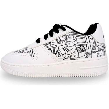 Imagem de Tenis Mini Pe Goods Acompanha Canetinhas, 28, Branco e Preto
