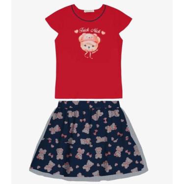 Imagem de Conjunto Menina Blusa com Saia Trick Nick Vermelho, 4, Vermelho