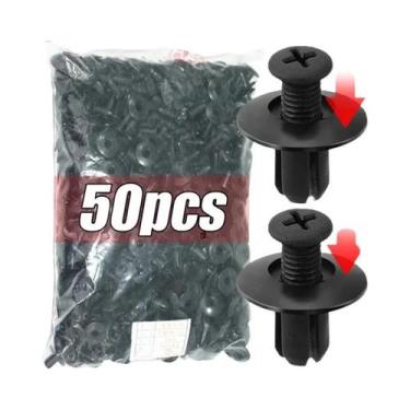 Imagem de Fixadores De Plástico Pretos De 8mm Para Carros, 300/50 Peças, Rebites