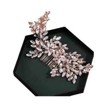 Imagem de Pentes De Cabelo Femininos Para Noivas Com Cristais E Strass, Acessóri