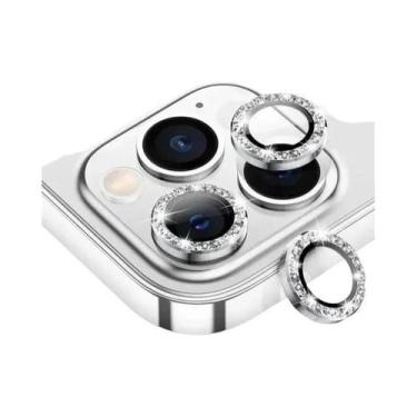 Imagem de Protetor De Lente De Vidro Temperado Preto Prateado Para Câmera De Cel