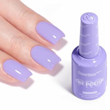 Imagem de Esmalte em gel roxo pastel beetles - em movimento, 1 peça de esmalte de gel de cor roxa pastel claro de 20 ml, lâmpada de unha UV para cura necessária para dia dos namorados, artes de unhas para salão
