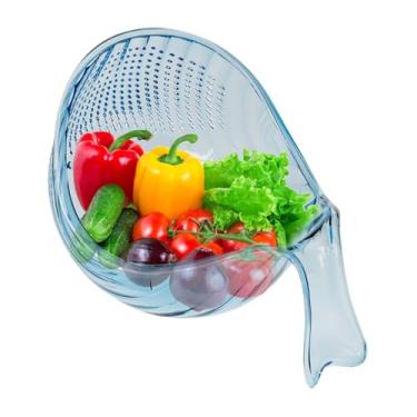 Imagem de Cesta de lavagem de vegetais - Escorredor de salada de vegetais em forma de baleia | de frutas com alça - para cozinha, casa, apartamento, cozinha ao ar livre, acampamento, piquenique