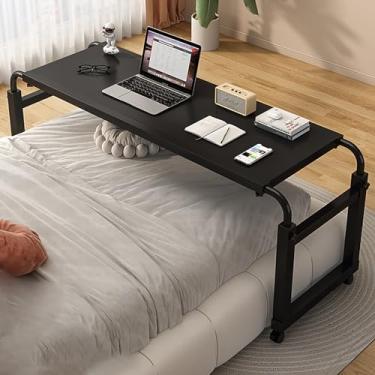 Imagem de Mesa de cabeceira de cama de casal com rodas - mesa de cabeceira móvel, conveniente e confortável de usar - mesa de cabeceira de altura ajustável, adequada para quarto, sala de estar, cozinha