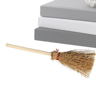 Imagem de Vassoura de bruxa, decoração de Halloween – pequena vassoura de palha | Decoração de móveis de casa de boneca, decoração de artesanato para reunião de família, palco, apresentação, festa, baile de