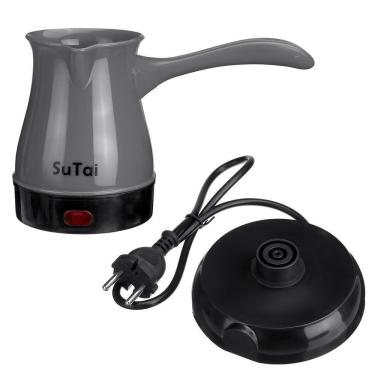 Imagem de Cafeteira Eletrica 600w Maquina De Cafe Expresso Europeu Turco Aquecedor De Agua Cinza