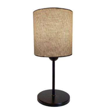 Imagem de Abajur De Cabeceira Md-2010pr Cúpula Em Tecido Rústico Bege