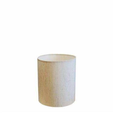 Imagem de Cúpula Abajur E Luminária Cilíndrica Vivare Cp-7001 ø13x15cm - Bocal Nacional Linho Bege