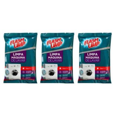 Imagem de Kit 3 Limpa Maquina De Lavar Sache 80 Gramas Flash Limp