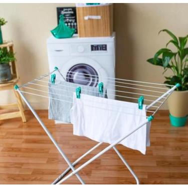 Imagem de Varal de Chão Slim Preto e Branco Sem Abas - Secalux, Branco