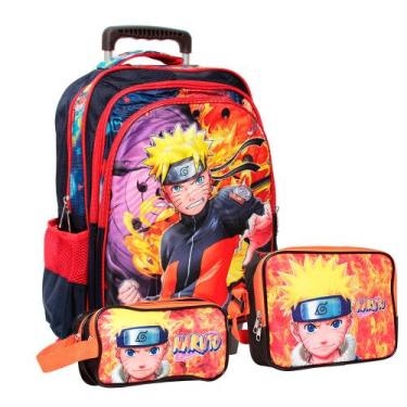 Imagem de Kit Mochila Infantil de Rodinhas Masculina Lancheira Térmica - Plike