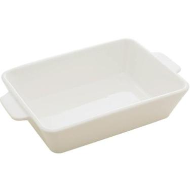 Imagem de Travessa de Porcelana com Alça Branca 750ml Refratário Lyor Basic Pequ