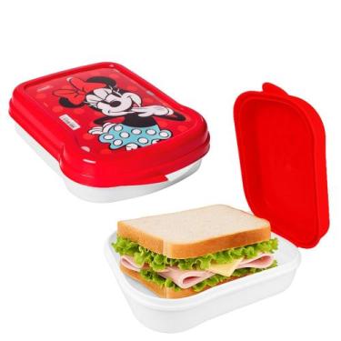 Imagem de Pote Guarda Lanche na Bolsa Trabalho Escola Recreio Minnie - Plasútil