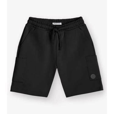 Imagem de Bermuda Piquet Verona Menino Trick Nick Preto, 12, Preto
