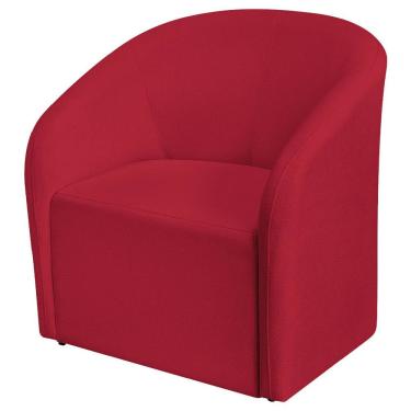 Imagem de Poltrona Luxo Decorativa Luiza Max Suede Vermelho