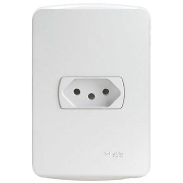 Imagem de Conjunto Tomada 2 Pinos + Terra 20 Amperes 250 Volts Branco Miluz S3b60350 Schneider Conj.tomada