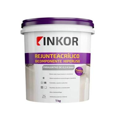 Imagem de Rejunte Acrílico Bicomponente Premium Hiperliso Inkor Grafite Pote 1kg
