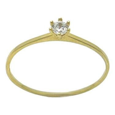 Imagem de Anel Solitário em Ouro 18k com Zircônia Redonda de 2,5mm - Justino Rib