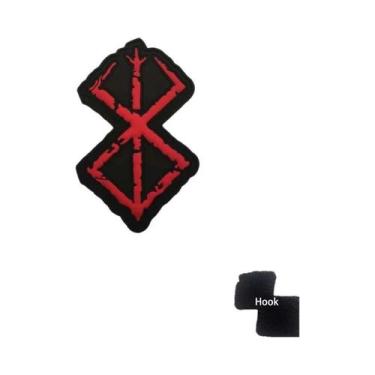 Imagem de Emblema De Moral Tático Militar Em PVC Com Bordado De Runas De Berserk