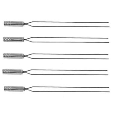 Imagem de Espeto Duplo Para Churrasco De Inox - Kit C/5 Espetos - Issi Grill