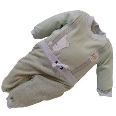 Imagem de Macacão Longo Luxo Bebê Menino Bordado Le Bhua Paraiso 13648, Verde cl