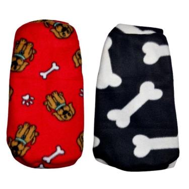 Imagem de Kit 2 Roupas Cachorros Preto/Vermelho Suéter De Inverno P