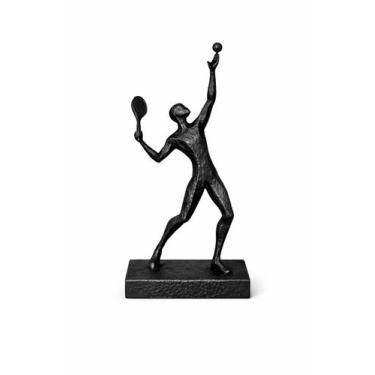 Imagem de Estátua Jogador Tenis Preta  Decoração Esportiva Moderna - Meraki Spor
