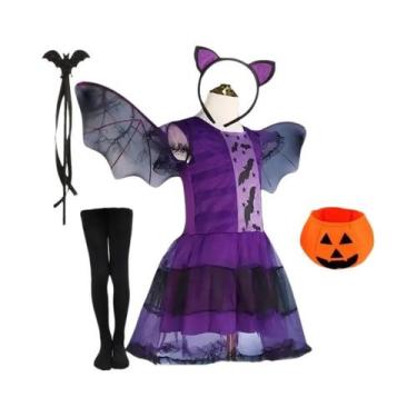 Imagem de Conjunto De Fantasia De Halloween Para Meninas, Fantasia De Morcego Ro