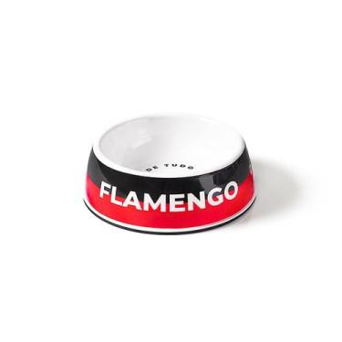 Imagem de Comedouro Melamina Flamengo Antiderrapante E Antibacteriano - Freefaro