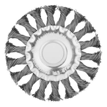 Imagem de Escova circular aco carbono torcida furo 22,2mm 100mm mtx