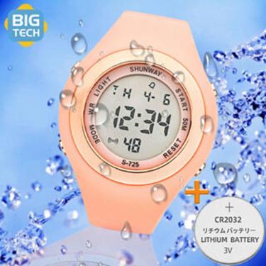 Imagem de Relógio Digital Feminino Esportivo SHUNWAY  Rosé + Bateria - Tudo em Caixa
