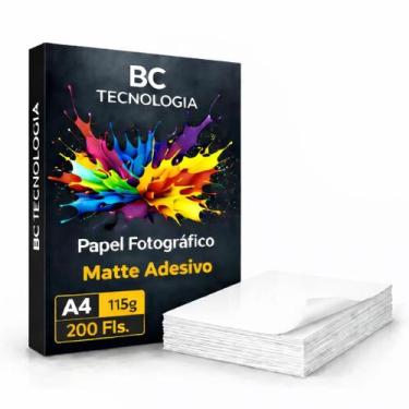Imagem de Papel Fotográfico Adesivo 115g A4 Matte Fosco Sem Brilho Prova Dágua 2