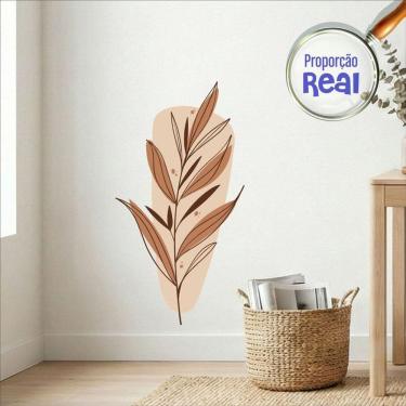 Imagem de Adesivo Floral Boho Marrom Estilo Nórdico 47x90 Minimalista Mod.03