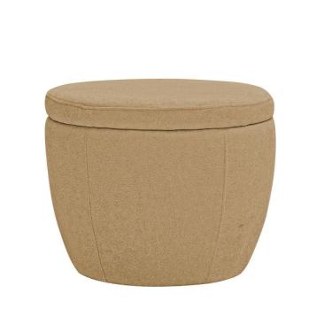 Imagem de Puff Decorativo Redondo Kaira Bouclé Camel - Nexta Casa