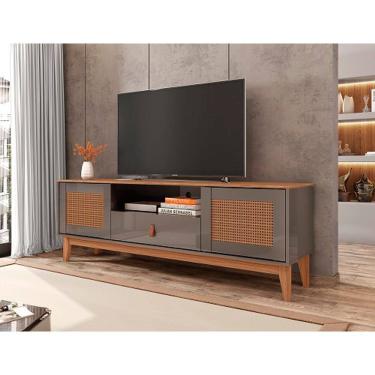 Imagem de Rack Esmeralda 1.60 Cinza Perola/Noce - Casa D Móveis