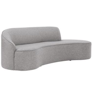 Imagem de Sofá Curvo 03 Lugares 210cm Eron Braço Direito Linho Cinza Claro - Nexta Casa