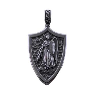 Imagem de Colar Masculino Com Pingente De Cruz E Escudo Do Arcanjo São Miguel, A