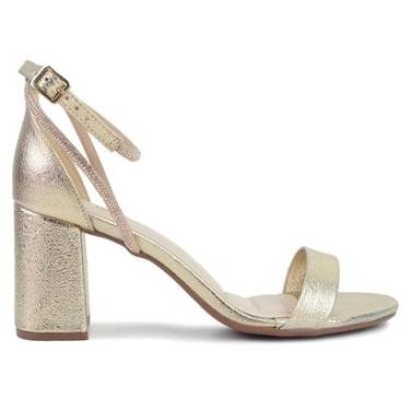 Imagem de Sandália Feminina Bebecê Craquelet Dourada - T6059-Feminino