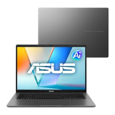 Imagem de Notebook ASUS Vivobook S14 IA PC, Core Ultra 7, 16 GB, 512 GB, Linux, 14'' Nivel IPS 60Hz, Matte Gray - S3407CA-LY121