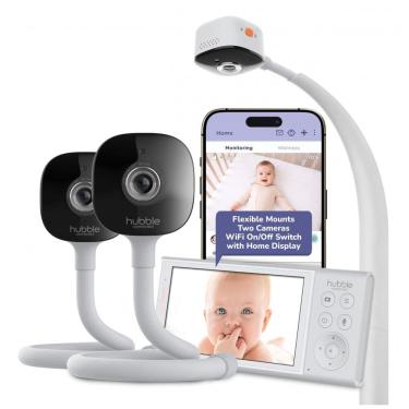 Imagem de Babá Eletrônica Hubble 2 Câmeras 2K HD Tela 5" Detecção IA Rosto Virada Choro Prático