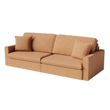 Imagem de Sofá Cama Bélgica Sem Caixa 2,70m em Bouclé - Home Mobily, Amarelo-Ala