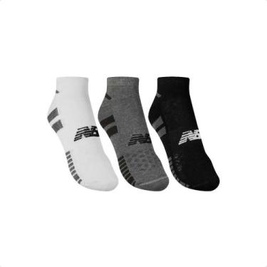 Imagem de Kit de 3 Meias New Balance Cano Baixo Masculina, 39/43, Variados