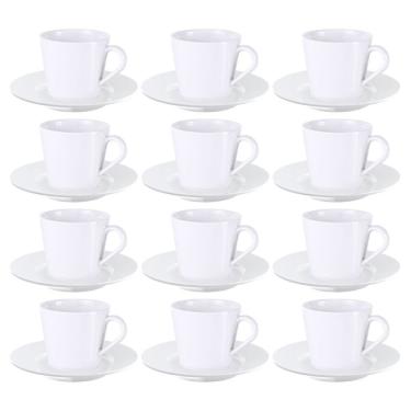 Imagem de Kit 12 Xícara De Chá Com Pires Porcelana 185 Ml Leonora Tramontina