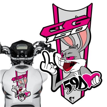 Imagem de Adesivo Faixa Gravata Sem Resina Moto Cg 150/160 Pernalonga Rosa Cor Cg 150