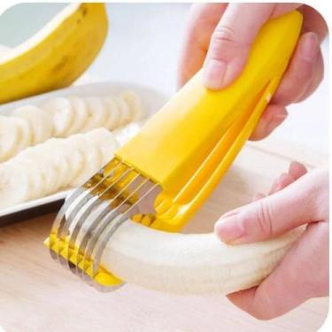 Imagem de Fatiador Banana Frutas Legumes Cortador Salsicha Laminas Inox Aro Mult