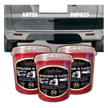 Imagem de 3 Cera Automotiva Carnaúba Revitalizadora De Parachoque 200g - MULTCLE