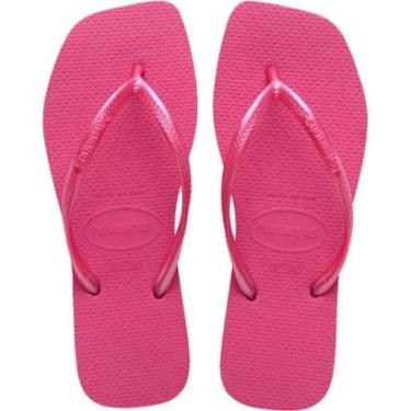 Imagem de Chinelo Dedo Feminino Casual Dia a Dia Praia Passeio Bico Quadrado Havaianas Slim Squar...