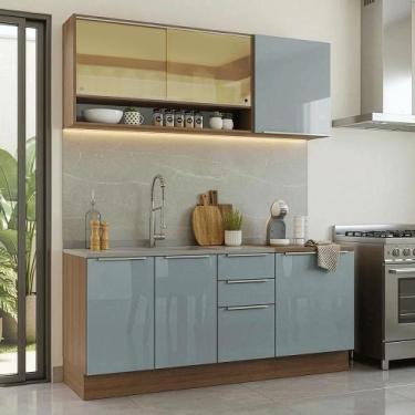 Imagem de Armário de Cozinha Compacta 180 x 60 cm Rustic/Cinza Lux Madesa 05, Ru